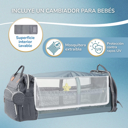 Mochila Bebé Multifuncional con Cambiador Cuna