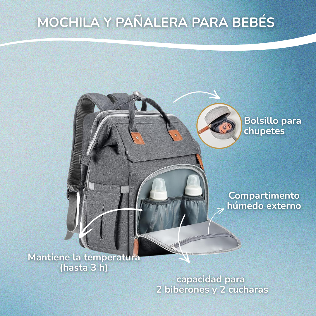 Mochila Bebé Multifuncional con Cambiador Cuna